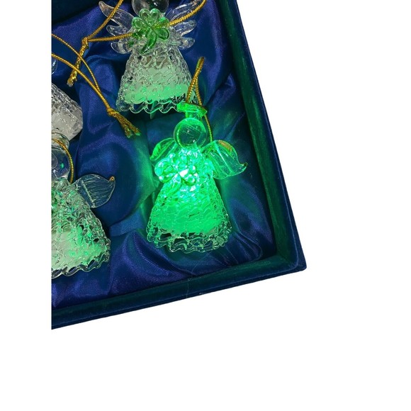 Vtg Lot of 4 Glass Angel Ornaments Christmas Color Changing Gold Green Clover - Picture 3 of 14
